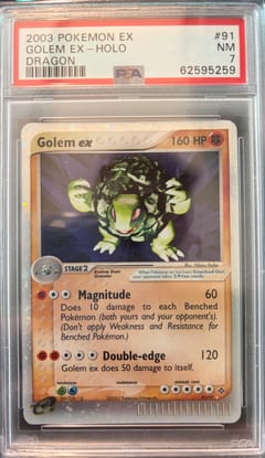 2003 Pokemon Ex Dragon Golem Ex-Holo Dragon #91 PSA 7
