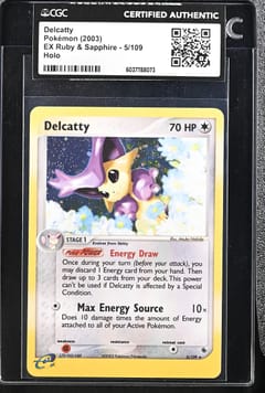 2003 Pokemon EX Ruby & Sapphire (2003 Copyright, w/ "e" Symbol) Delcatty Holo #5/109 CGC AUTH