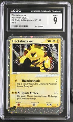 2003 Pokemon EX Ruby & Sapphire Electabuzz ex Holo #97/109 CGC 9