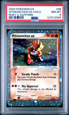 2003 Pokemon Ex Ruby & Sapphire Hitmonchan Ex-Holo Ruby & Sapphire #98 PSA 8