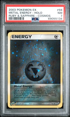 2003 Pokemon Ex Ruby & Sapphire Metal Energy-Holo E-League January 2004 #94 PSA 7
