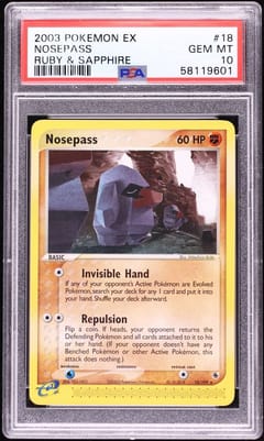 2003 Pokemon Ex Ruby & Sapphire Nosepass #18 PSA 10