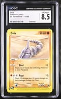 2003 Pokemon EX Sandstorm (2003 Copyright, w/ "e" Symbol) Onix #71/100 CGC 8.5