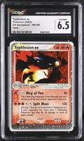 2003 Pokemon EX Sandstorm (2003 Copyright, w/ "e" Symbol) Typhlosion ex Holo #99/100 CGC 6.5