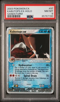 2003 Pokemon Ex Sandstorm Kabutops Ex-Holo #97 PSA 8