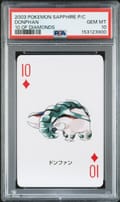 2003 Pokemon Sapphire Version Playing Cards Donphan 10 of Diamonds PSA 10