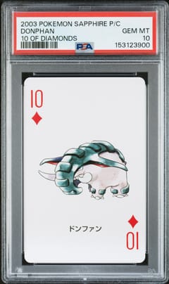 2003 Pokemon Sapphire Version Playing Cards Donphan 10 of Diamonds PSA 10