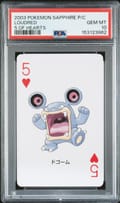 2003 Pokemon Sapphire Version Playing Cards Loudred 5 of Hearts PSA 10