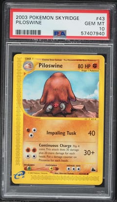 2003 Pokemon Skyridge Piloswine #43 PSA 10
