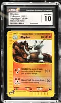 2003 Pokemon Skyridge Rhydon Reverse Holo #29/144 CGC 10