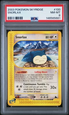 2003 Pokemon Skyridge Snorlax #100 PSA 8