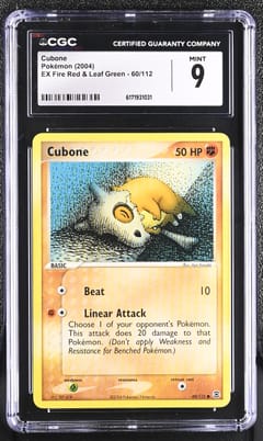 2004 Pokemon EX Fire Red & Leaf Green Cubone #60/112 CGC 9