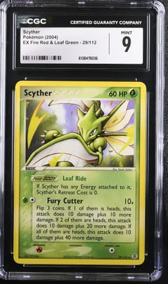 2004 Pokemon EX Fire Red & Leaf Green Scyther #29/112 CGC 9