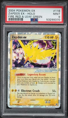 2004 Pokemon Ex Fire Red & Leaf Green Zapdos Ex-Holo #116 PSA 9