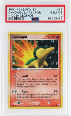 2004 Pokemon Ex Hidden Legends Cyndaquil-Reverse Foil #59 PSA 10
