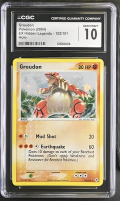 2004 Pokemon EX Hidden Legends Groudon Holo #102/101 CGC 10