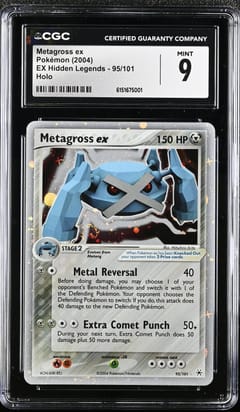 2004 Pokemon EX Hidden Legends Metagross ex Holo #95/101 CGC 9