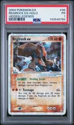 2004 Pokemon Ex Hidden Legends Regirock Ex-Holo #98 PSA 1