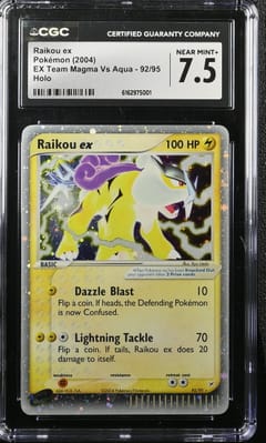 2004 Pokemon EX Team Magma Vs Team Aqua Raikou ex Holo #92/95 CGC 7.5