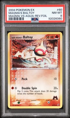 2004 Pokemon Ex Team Magma Vs Team Aqua Team Magma's Baltoy-Reverse Foil #60 PSA 8