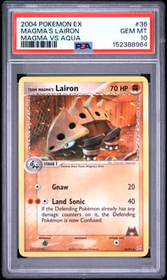 2004 Pokemon Ex Team Magma Vs Team Aqua Team Magma's Lairon #36 PSA 10