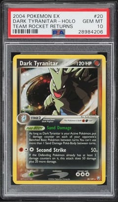 2004 Pokemon Ex Team Rocket Returns Dark Tyranitar-Holo Cosmos-Jessie Theme Deck #20 PSA 10
