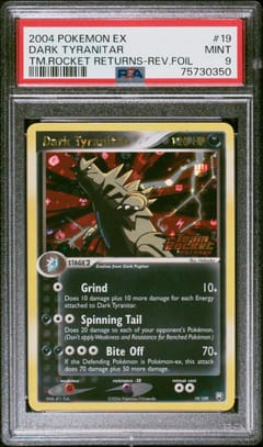 2004 Pokemon Ex Team Rocket Returns Dark Tyranitar-Reverse Foil #19 PSA 9