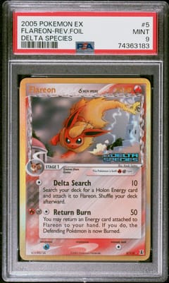 2005 Pokemon Ex Delta Species Flareon-Reverse Foil #5 PSA 9