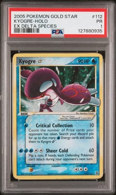 2005 Pokemon Ex Delta Species Kyogre-Holo Gold Star #112 PSA 1