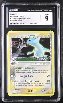 2005 Pokemon EX Delta Species Latios δ Reverse Holo #9/113 CGC 9