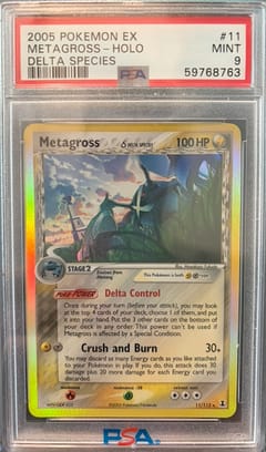 2005 Pokemon Ex Delta Species Metagross-Holo Delta Species #11 PSA 9