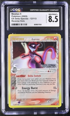 2005 Pokemon EX Delta Species Mewtwo δ Reverse Holo #12/113 CGC 8.5