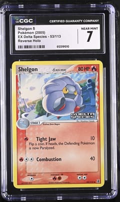2005 Pokemon EX Delta Species Shelgon δ Reverse Holo #53/113 CGC 7
