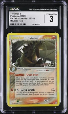 2005 Pokemon EX Delta Species Tyranitar δ Reverse Holo #16/113 CGC 3