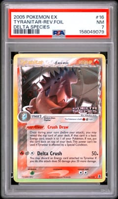 2005 Pokemon Ex Delta Species Tyranitar-Reverse Foil #16 PSA 7