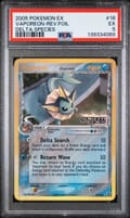 2005 Pokemon Ex Delta Species Vaporeon-Rev.Foil Delta Species #18 PSA 5