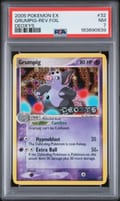 2005 Pokemon Ex Deoxys Grumpig-Reverse Foil #32 PSA 7