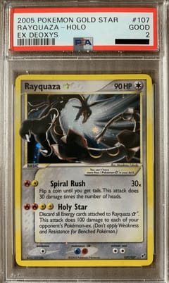 2005 Pokemon EX Deoxys Rayquaza Gold Star Holo #107 PSA 2