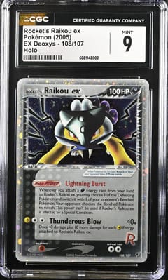 2005 Pokemon EX Deoxys Rocket's Raikou ex Holo #108/107 CGC 9