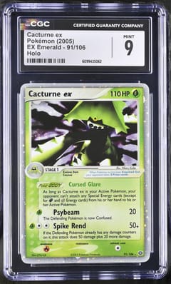 2005 Pokemon EX Emerald Cacturne ex Holo #91/106 CGC 9