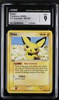 2005 Pokemon EX Emerald Pichu #59/106 CGC 9