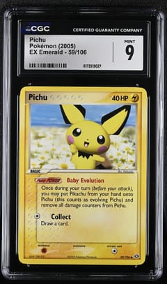 2005 Pokemon EX Emerald Pichu #59/106 CGC 9