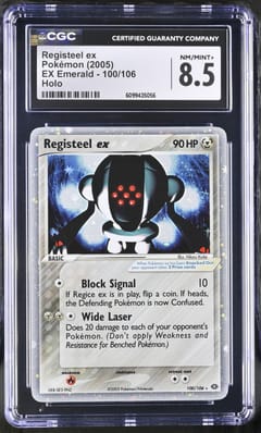 2005 Pokemon EX Emerald Registeel ex Holo #100/106 CGC 8.5