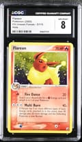 2005 Pokemon EX Unseen Forces Flareon Holo #5/115 CGC 8