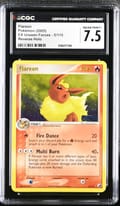 2005 Pokemon EX Unseen Forces Flareon Reverse Holo #5/115 CGC 7.5