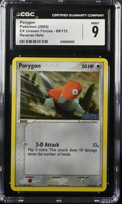 2005 Pokemon EX Unseen Forces Porygon Reverse Holo #69/115 CGC 9