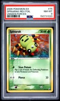 2005 Pokemon Ex Unseen Forces Spinarak-Reverse Foil #75 PSA 8