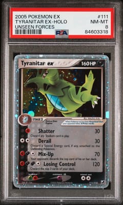 2005 Pokemon Ex Unseen Forces Tyranitar Ex-Holo #111 PSA 8