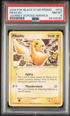 2006 Pokemon Black Star Promos Pikachu Journey Across America #012 PSA 8