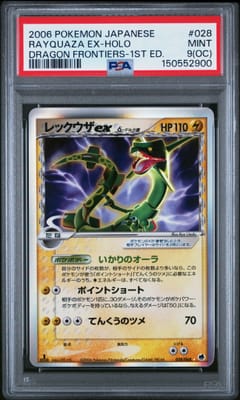 2006 Pokemon Japanese Dragon Frontiers Rayquaza Ex-Holo 1st Edition #028 PSA 9 OC
